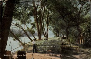 Phoenix Flour Milling Co Sacramento CA Advertising Workers in Field Postcard