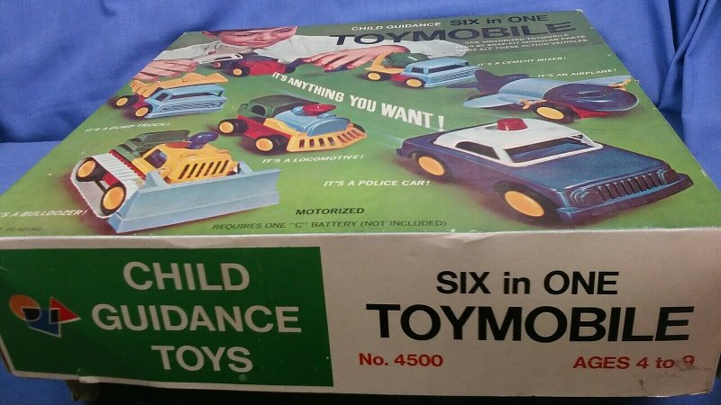 Vintage Child Guidance 6 In 1 Toymobile In Original Box Motorised Vehicle Set