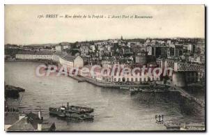 Postcard Old Brest Rive law Penfeld forward port and Recouvrance