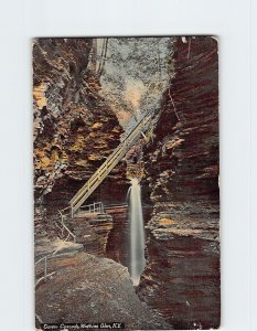 Postcard Cavern Cascade, Watkins Glen, New York