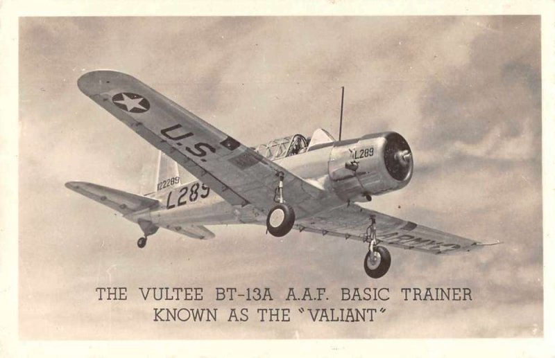 US Military Vultee BT-13A AAF Airplane Real Photo Vintage Postcard JJ658811