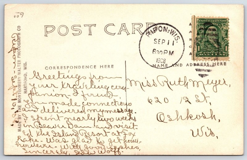 Ripon Wisconsin~Ionic Columns~Interesting Roofline~Carnegie Public Library~RPPC