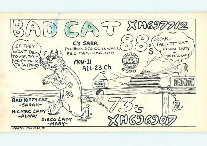 comic - QSL HAM RADIO CARD IN CORNWALL Prince Edward Island PE Canada t0708