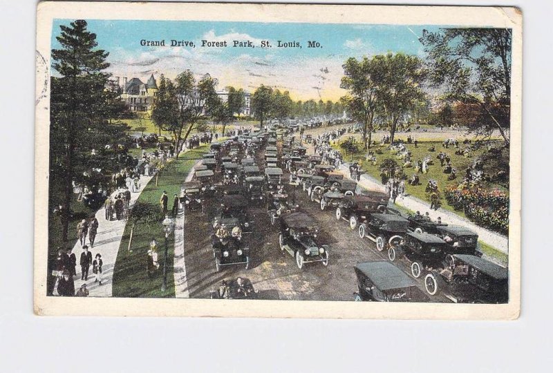 PPC POSTCARD MISSOURI ST LOUIS FOREST PARK GRAND DRIVE BIRDS EYE VIEW ANTIQUE CA