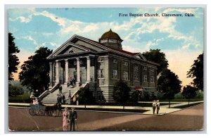 First Baptist Church Claremore Oklahoma OK DB Postcard V14