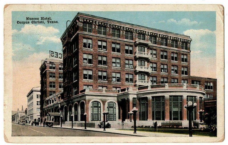 Corpus Christi Texas Postcard Nueces Hotel Street View Autos #75375