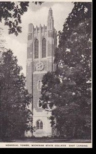 Michigan East Lansing Memorial Tower  Michigan State College Albertype