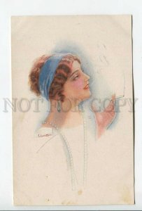 462174 USABAL Belle Girl DANCER Smoking Cigarette Vintage postcard #303-3