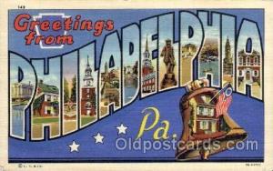 Philadelphia, Pennsylvania Large Letter Town Towns Post Cards Postcards  Phil...