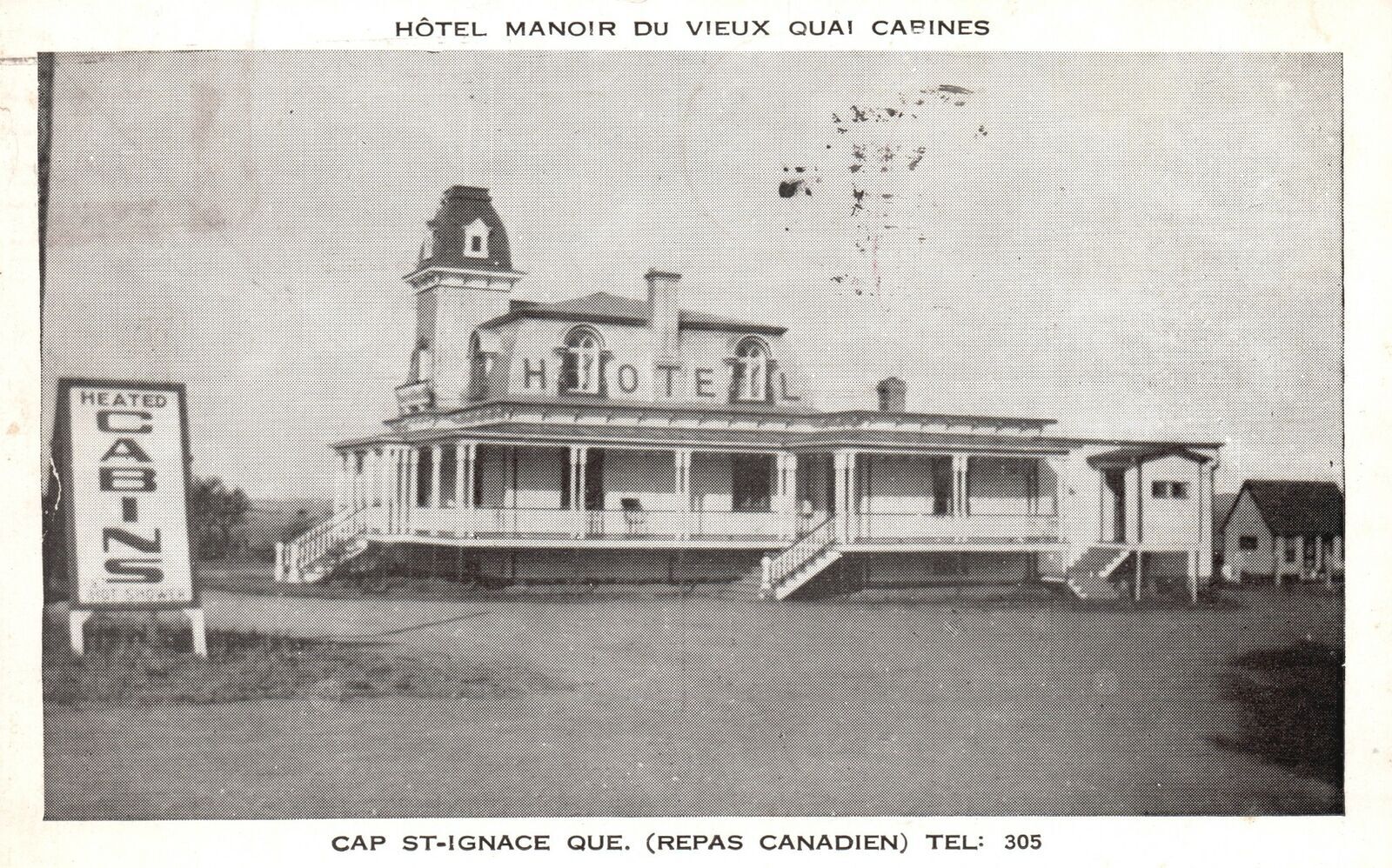 Vintage Postcard 1960 Hotel Manoir Du Vieux Quai Cabins St. Ignace
