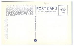 Aerial View of Great Lakes Exposition, Cleveland, OH 1936 World's Fair Postcard