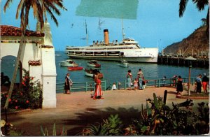 Vtg 1950's Steamer Catalina Ship Boat Avalon Santa Catalina Island CA Postcard