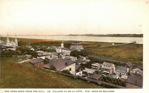 Vintage Postcard 1920s Town Seen The Hill Village Vu De La Cote Ste Anne Beaupre