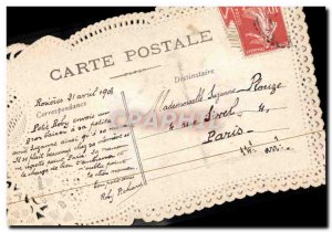 Old Postcard Fantasy Flowers Doves Egg Embroidery