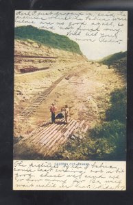 CULEBRA CUT PANAMA CANAL ZONE C.Z. RAILROAD CONSTRUCTION VINTAGE POSTCARD