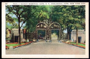 NEW YORK CITY Zoological Park, Paul J. Rainey Memorial Gate LINEN