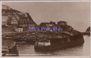 Cornwall Postcard - Mevagissey Inner Harbour and Watch Houses. Posted - RS37303