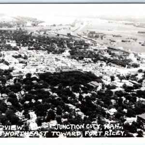 c1910s Junction City, KS RPPC Fort Riley Birds Eye Aerial Real Photo PC A158