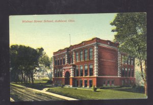 ASHLAND OHIO WALNUT STREET SCHOOL BUILDING VINTAGE POSTCARD LOUDENVILLE OH.