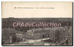 Old Postcard Sainte Menehould Hotel De Ville Vu Du Chateau