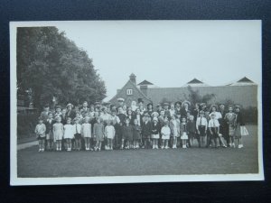 Middlesex HARROW WEALD 2 Group Portrait Taken Near BUS GARAGE c1950s RP Postcard