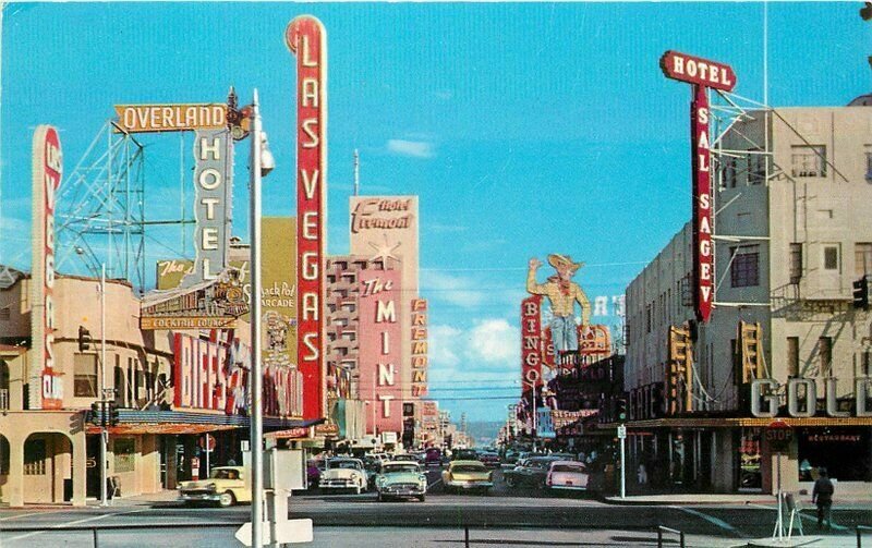 Automobiles Main Las Vegas Nevada Fremont Street Postcard Teich Desert 12364