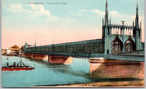 Strasburg Port Sur Le Rhin Railway Bridge In Kehl Germany Postcard