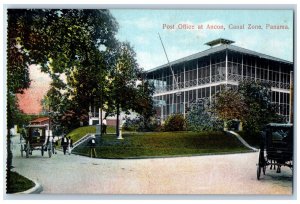 Ancon Canal Zone Panama Postcard Post Office Horse Carriage c1910 Antique