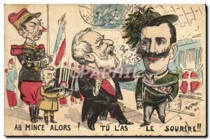 Old Postcard Satirical Political thin Ah then you & # 39as the smile