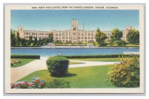 Postcard West High School From The Sunken Gardens Denver Colorado