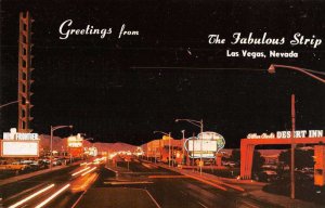 Las Vegas Nevada Vegas Strip Desert Inn at Night Postcard AA29748