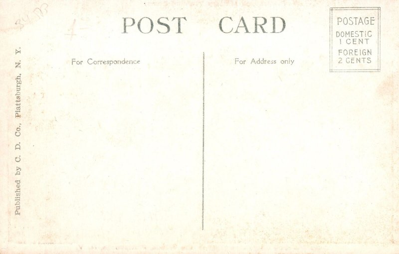 Vintage Postcard Military Training Camp Headquarters Plattsburgh New York C.D.