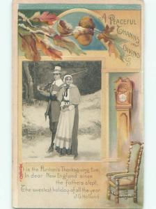 Divided-Back THANKSGIVING SCENE Great Postcard AA0630