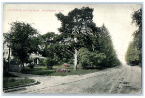 c1910 Dill Street Road Looking West Burlington Iowa IA Antique Vintage Postcard