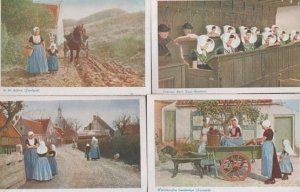 Zeeland Holland Dutch Girls Church Interior Transportation 4x Postcard s