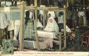 straits, Malay Malaysia Perak, KUALA KANGSAR, Show Weaving Industry (1909)