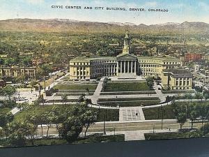 Postcard  1956 View of Civic Center & City Building ibn Denver, CO.    T1