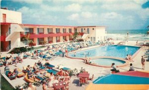 Miami Beach Florida Dunes Swimming Pool National Litho Postcard 21-4503