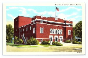 Memorial Auditorium Ottawa Kansas Postcard