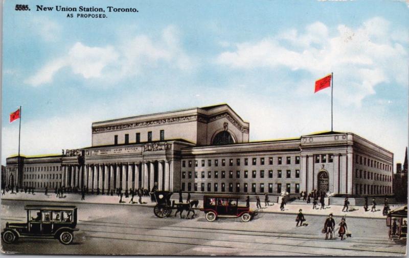 New Union Station Toronto Ontario ON (As Proposed) Unused Antique Postcard D45