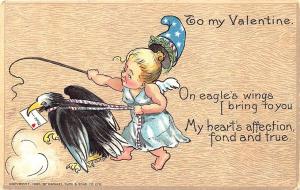To My Valentine Signed Curtis Eagle Card Cupid Raphael Tuck Postcard