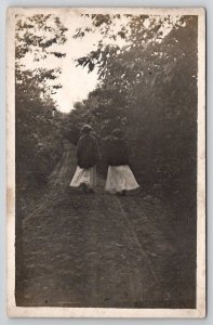 RPPC Wilksbarre PA Lovely Image of Two Ladies Walking the Path Postcard H26