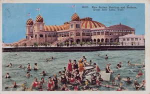 New Saltair Pavilion, Great Salt Lake, Utah, Early Postcard, Used in 1938