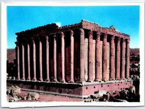 VINTAGE POSTCARD CONTINENTAL SIZE TINTED RPPC THE BACCHUS TEMPLE BAALBEK LEBANON