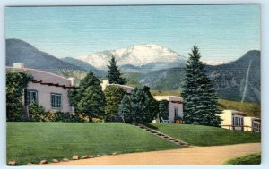 MANITOU SPRINGS, CO ~ Roadside EL COLORADO LODGE & Coffee Shop c1940s Postcard