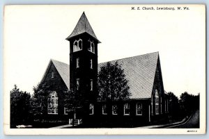 Lewisburg West Virginia Postcard Methodist Episcopal Church Exterior c1940s