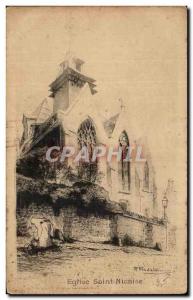 Postcard Ancient Church St Nicaise