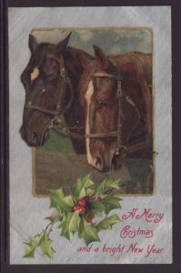 A Merry Christmas,Horses,Holly