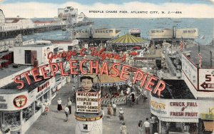 LP44  Atlantic City  New Jersey Postcard Steeple Chase Pier 