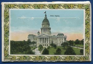 Springfield Illinois il Lincoln Park Monument travel Postcard Folder 1920s ear 